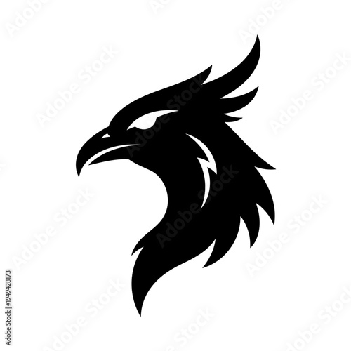 Black silhouette of an eagle head.