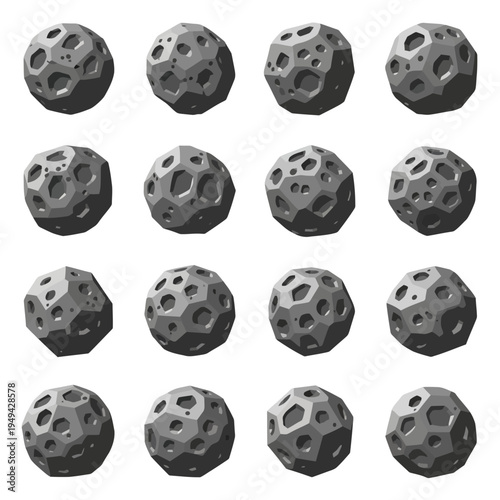 Multiple Moon Balls in Space Exploration.