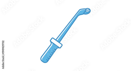 Blue dental scaler tool, professional dental hygiene instrument, isolated on white background