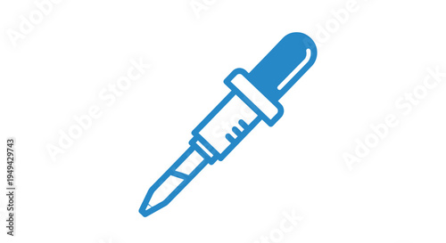 Blue Dropper Pipette Icon, Liquid Transfer Tool, Science and Lab Equipment