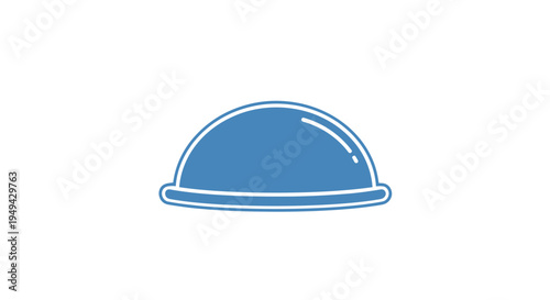 Blue Hard Hat Icon, Safety Helmet Symbol, Construction Protection Gear, Vector Illustration