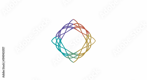 Abstract Colorful Lines Forming Geometric Diamond Shape