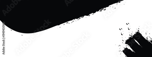 Black and white horizontal line with rough edges on a solid background