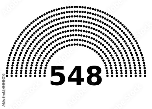 Hemicycle 548 seats - 8 rows