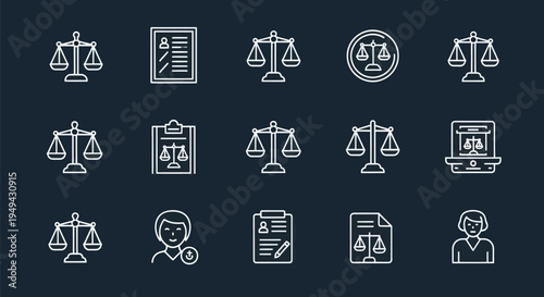 Legal icons justice law balance concept