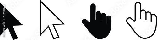 Computer mouse cursors and hand pointer icons