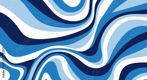 Abstract Swirling Blue and White Pattern Background