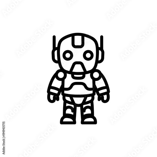 Cute Minimalist Robot Icon