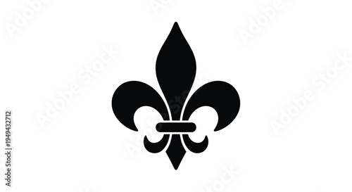 A black fleur de lis symbol against a plain white background