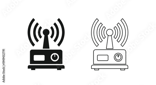 Two black and white illustrations of a wireless radio transmitter device