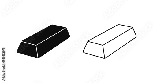 Two stylized gold bars one dark and one light in a simple illustration