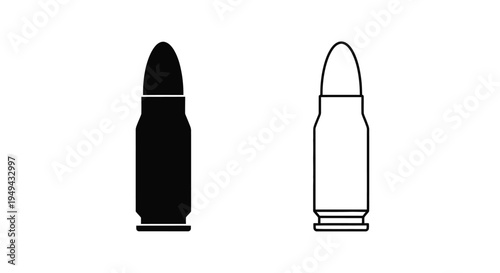 Two bullet silhouettes one black and one white displayed side by side