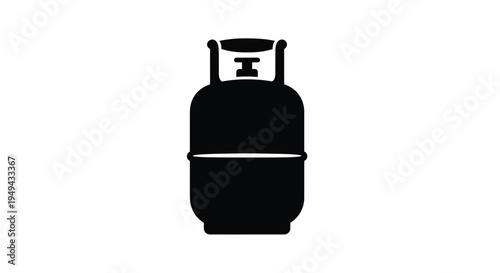 Simple black silhouette of a propane tank with handles and valve