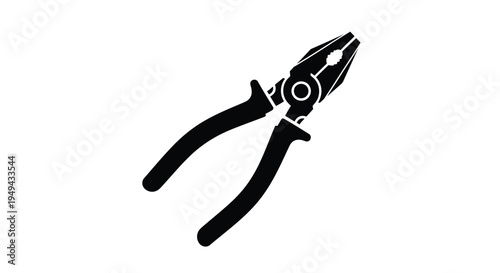 A black silhouette illustration of a pair of combination pliers