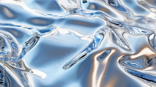 Holographic 3D abstract background with flowing waves and iridescent gradient. Futuristic shiny design for tech banners, digital branding and creative projects