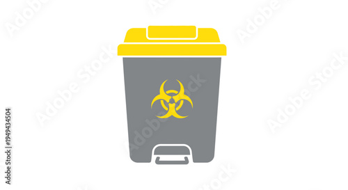 Biohazard Waste Bin with Symbol, Medical Trash Can, Infectious Material Disposal