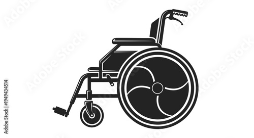 Black and White Wheelchair Icon: Mobility Aid, Accessibility Symbol, Disability Support