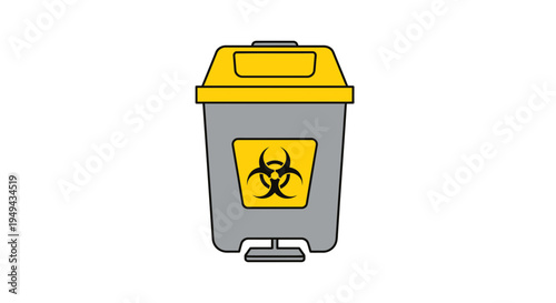 Biohazard Waste Bin with Symbol, Medical Trash Can, Infectious Waste Disposal