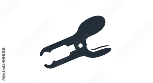 Black Icon of a Clothes Pin on a White Background