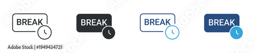 Break time icon set. Work pause concept. Vector illustration.