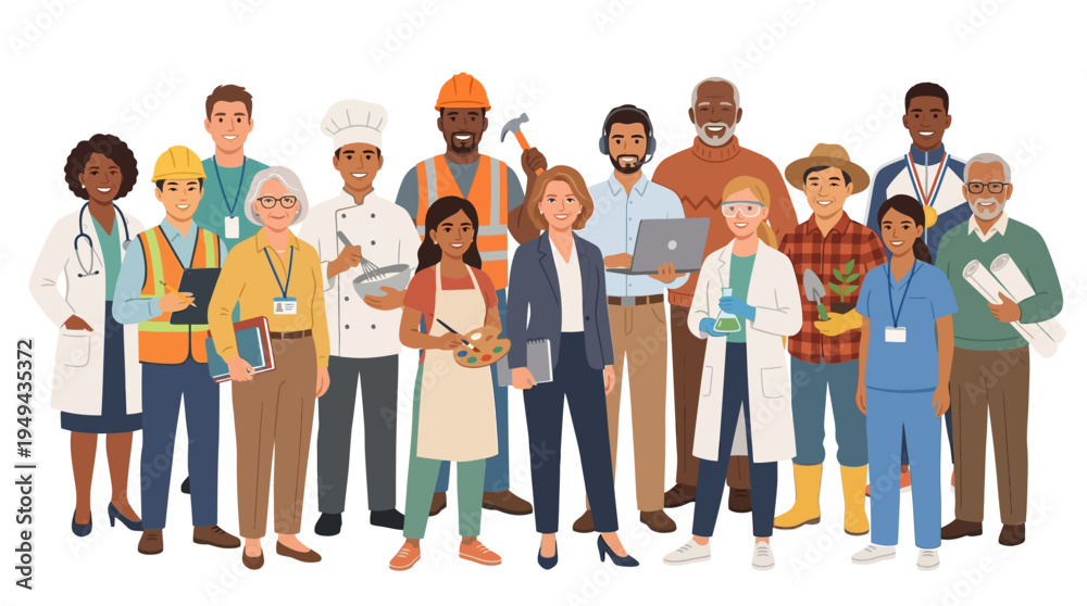 Obraz premium Diverse group of happy people.