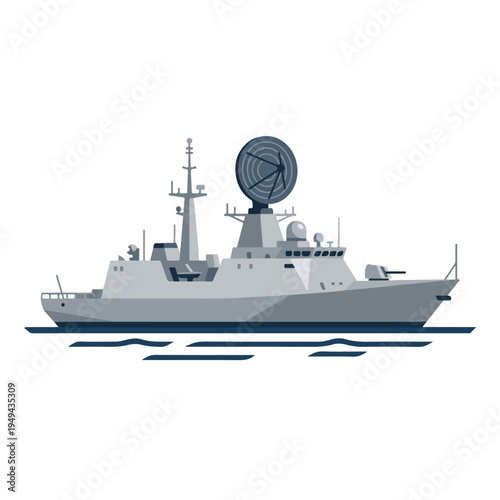 simple and minimalist warship flat vector 002