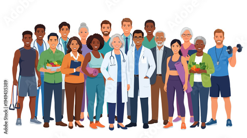 Diverse Group of People Standing.