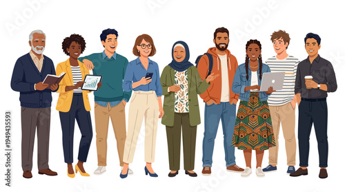 Diverse group of young adults.