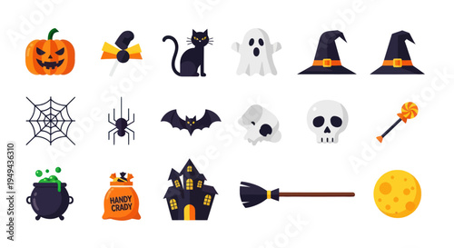 Halloween icons set vector illustration