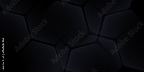 Black 3D vector hexagonal technology abstract background. Abstract modern technology.