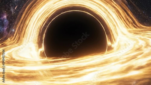 A black hole shows swirling gas and bright rings
