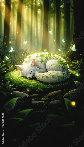 green dragon in the water of forest