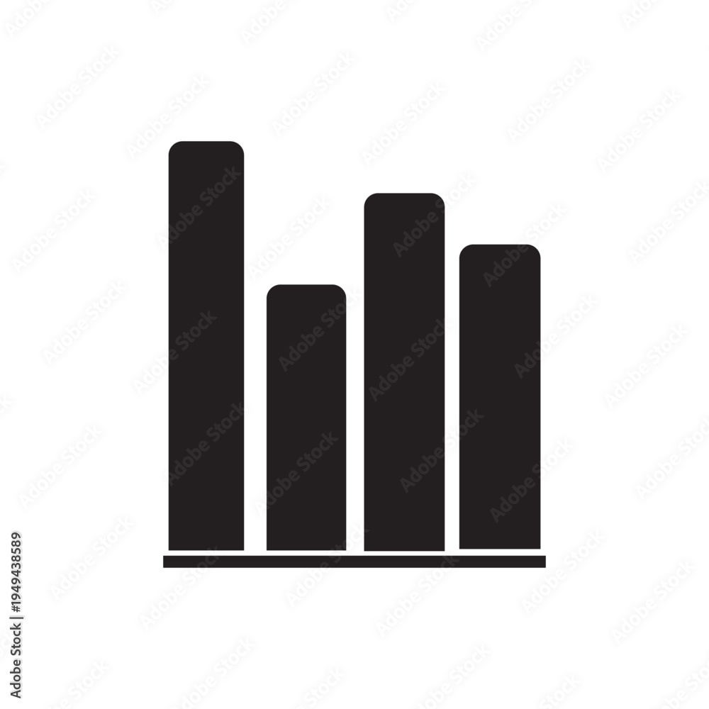 Obraz premium Single Graph Bars Vector Silhouette 