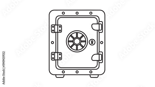 Bank Safe Box With Combination Lock For Financial Security And Asset Protection Icon