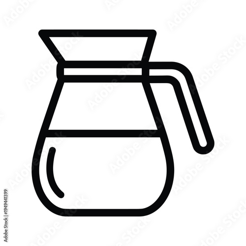 Simple line icon of a coffee carafe or teapot, conveying elegance and modern design for beverages and brewing.