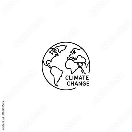 Climate Change Globe Outline Icon vector illustration