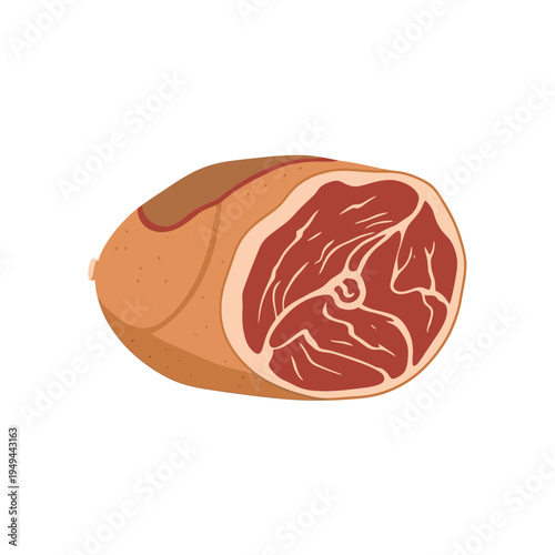 Cartoon Ham Joint Isolated on White Background vector illustration