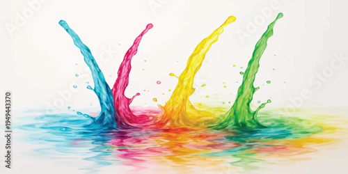 colorful water splash