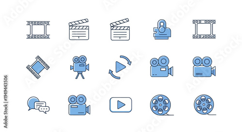 Film and video icon set