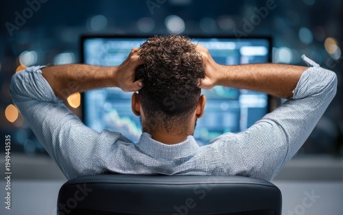 Consultant Working Late in Office Late at Night