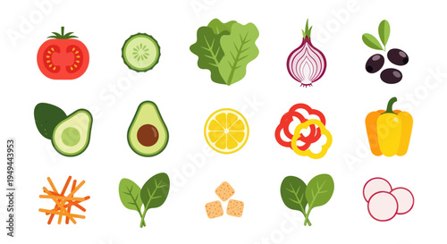Fresh vegetables and fruits illustration