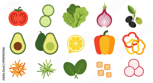 Fresh vegetables and salad ingredients