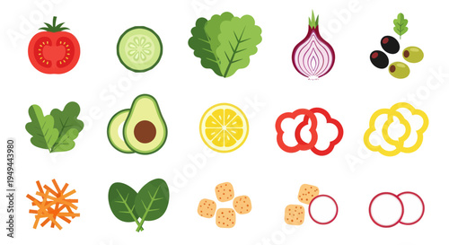 Fresh vegetables and salad ingredients