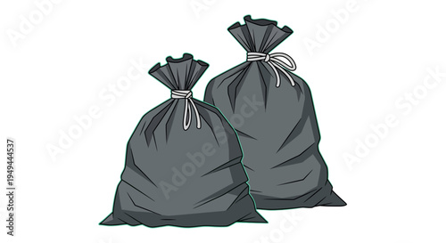 Garbage bags: durable black sacks for efficient waste management