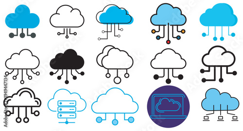 cloud computing and data storage concepts flat design vector illustration