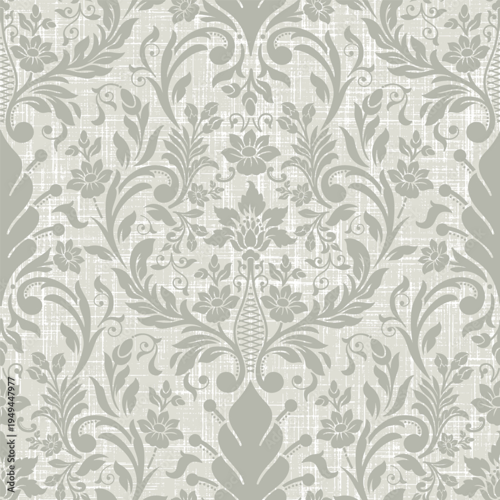 Fototapeta premium Damask modern seamless pattern element. Vintage classical old fashioned damask ornament, seamless texture for wallpapers, textile.
