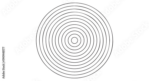 A minimalist illustration of concentric circles on a Transparent Background
