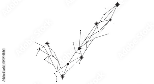 A minimalist illustration of the constellation Orion in black lines on a Transparent Background