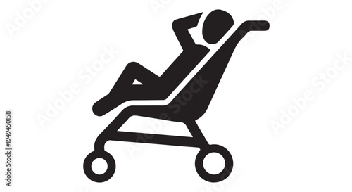 A person reclining in a comfortable office chair with wheels, looking relaxed.