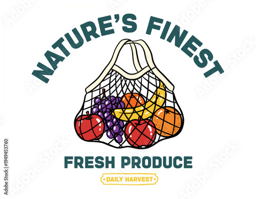 Eat well live well. Fruit local farm. Colorful fruit vintage t-shirt design. Organic vegetable farm. Fruit vegetable artwork for t shirt print.